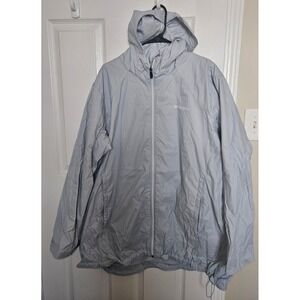 Columbia cinched Wais Women's Rain Coat Hooded Light Green Hooded Jacket 3X Plus